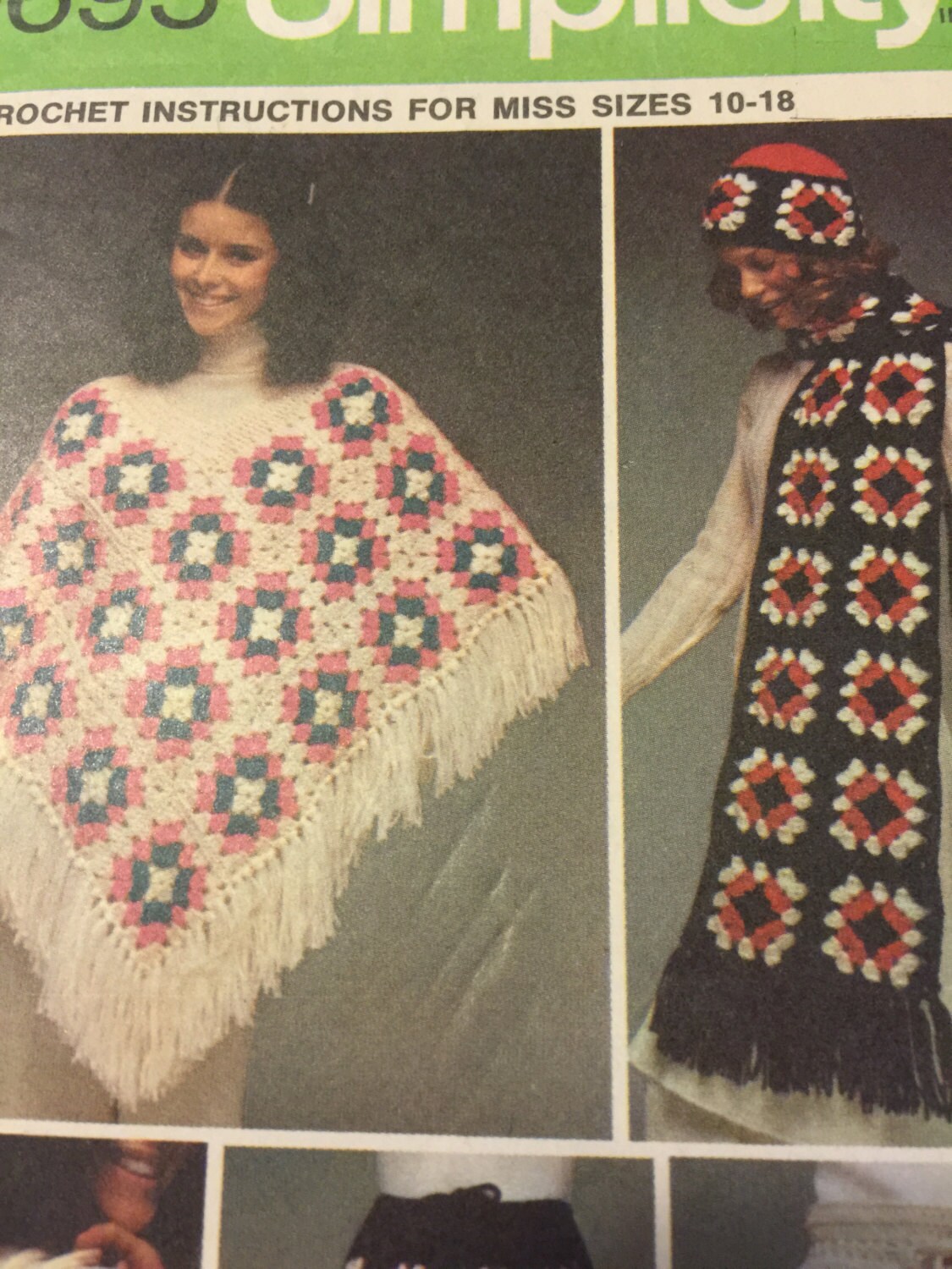 Simplicity, real 70's retro, crochet, pattern 9695 vintage 1971, crochet patterns*