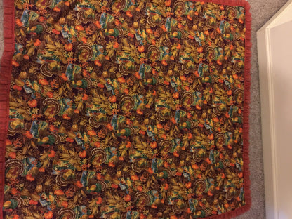 Thanksgiving themed Vintage small table covering or decorative accent