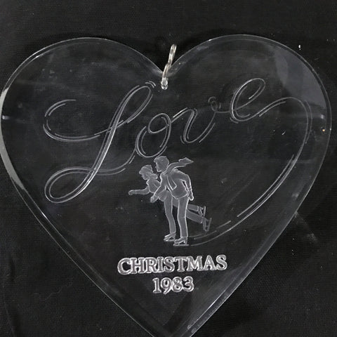 Hallmark, Love, Skater Heart Shaped, Dated 1983, Acrylic Ornament, QX3057