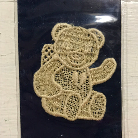 Dale Burdette lace motif off white bear Vintage 1980s Patch