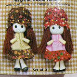 Little Sisters, Vintage Collectible, Magnetic Memo Holders, set of 2