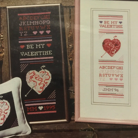 Valentines Day Marilynn and Jackie's Collectibles Funky Heart for black and white Vintage counted cross stitch kit