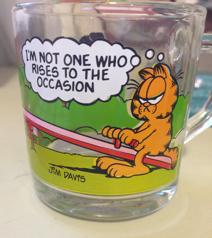 Garfield the Cat, McDonald's mug "I'm not one who rises to the occasion", Vintage Collectible*