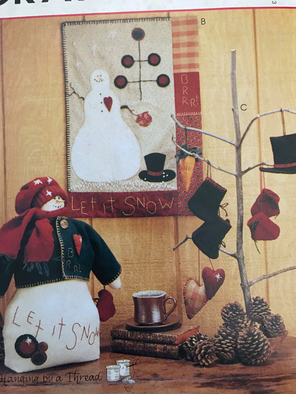 McCalls Crafts P325 pattern snowman quilt and ornaments
