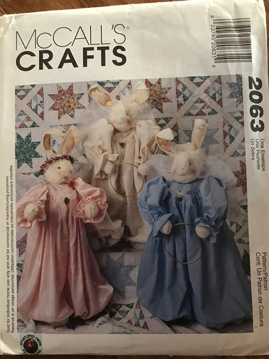 McCall's Crafts Pattern 2063 featuring Angel Bunnies