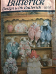 Vintage Butterick Pattern 6095, Clown, Bunny, Cat Block Dolls