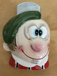 Big Eyed Guy, Porcelain Mail Holder, Vintage Collectible