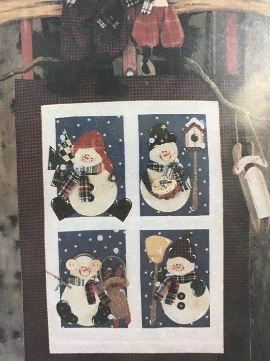 Snowkin, snowman vintage quilting pattern, finished size 15 by 20 inches