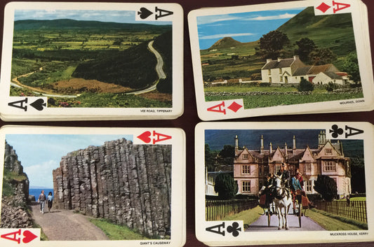 Two decks of used Vintage Collectible playing cards Ireland John Hinde 54 Colour views