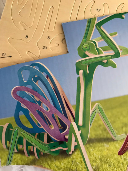 Wooden Puzzle, 3D Praying Mantis and Tarantula, Bug Puzzle To Assemble and Color*