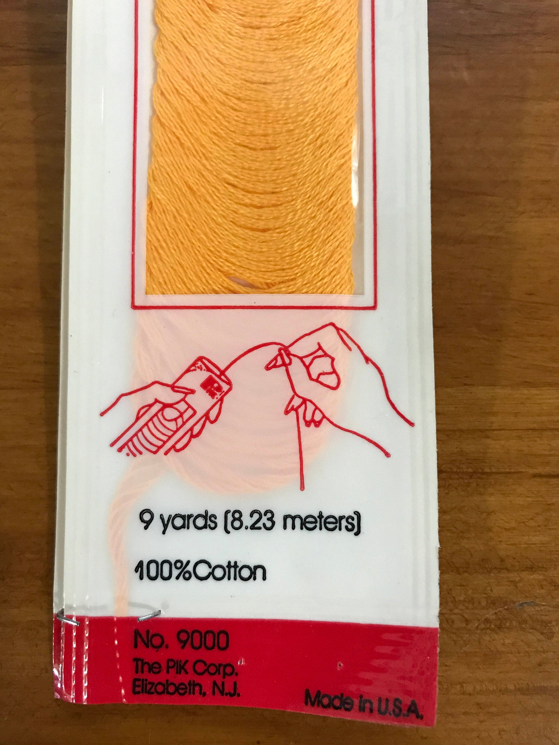 DMC Embroidery floss 742, Pik Corp, DMC company, vintage floss