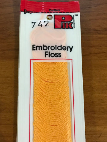 DMC Embroidery floss 742, Pik Corp, DMC company, vintage floss
