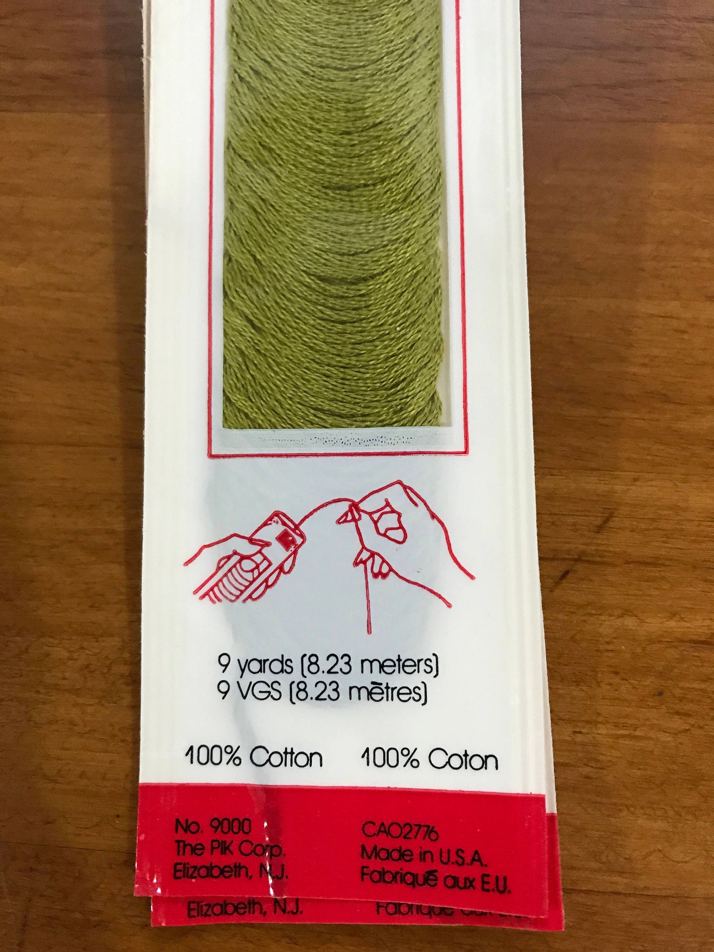DMC Pik Corporation Embroidery floss, #733, 9 yards, vintage, hard to find, floss