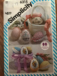 Simplicity pattern 6315, Vintage Cross Stitch Eggs and Basket for Easter