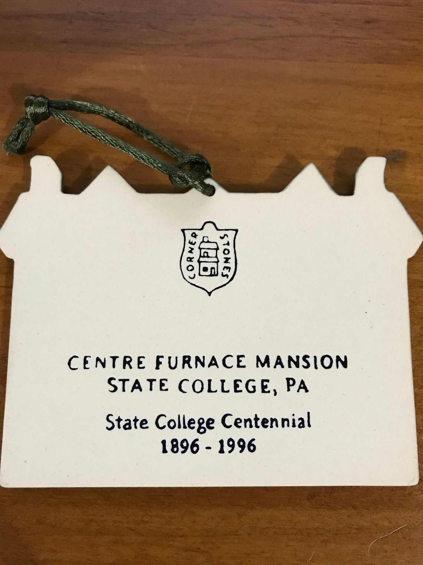 Centre Furnace Mansion, Vintage, State College, PA , Centennial Porcelain Ornament 1896-1996