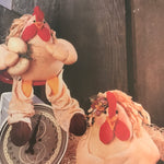 Vintage Pattern Garden Tango & Rhumba, hen and rooster stuffed animal