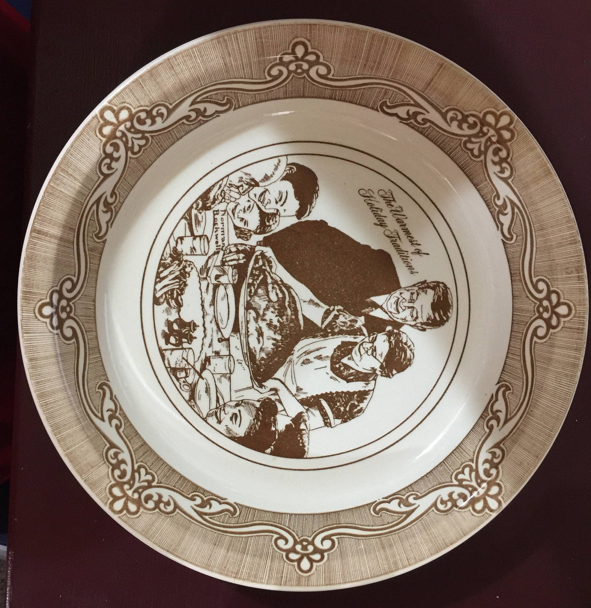 Norman Rockwell, "Freedom From Want" Pie Plate, Vintage 1983, Collectible Serving Wear