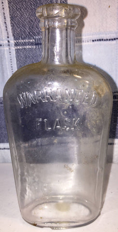 Warranted Flask, Vintage Collectible Clear Glass Decanter