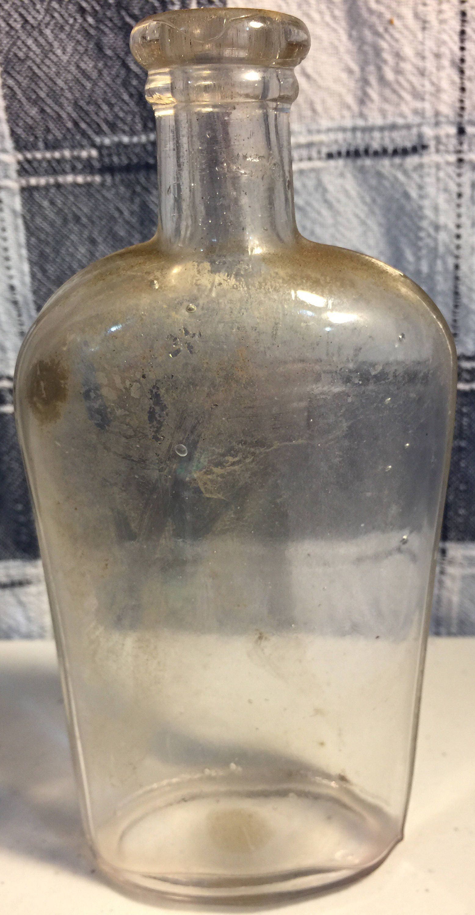 Warranted Flask, Vintage Collectible Clear Glass Decanter