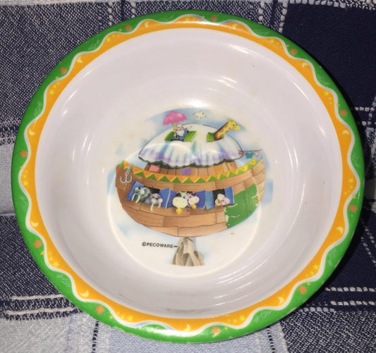 PECO-Melamine-Ware-00685-Noah-039-s-Ark-Bowl-Taiwan, Vintage Collectible