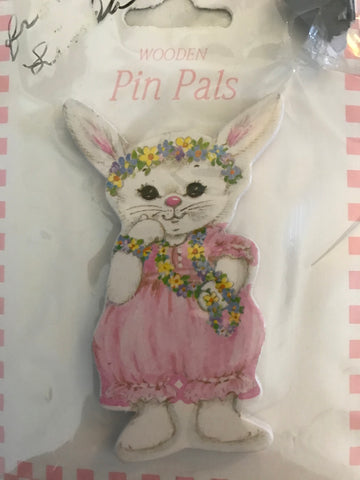 Bunny Wooden Pin from Current, Inc, Vintage Collectible