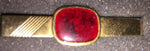 Anson Tie clip 1960s 70s era, Great For Santas Tie!, Vintage Collectible good condition* *gold plated with a red translucent glass