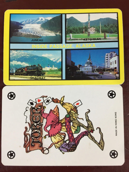 Vintage Collectible Inside Passage, Alaska playing cards depicting Juneau, Ketchikan, Skagway, Sitka