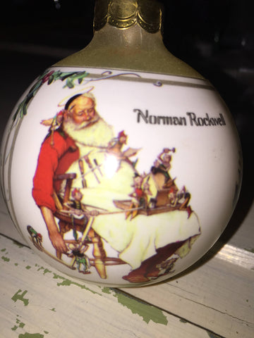 Hallmark Norman Rockwell Christmas ornament dated 1991 Santa and his Helpers