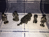 The Liberty Falls Solid Pewter Collection of 5 figurines of a timber wagon and 4 pioneers w/ history booklet vintage collectible