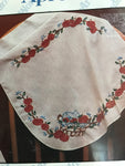 Vintage Apple Basket Apron Stamped Embroidery