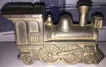 Steam locomotive, Vintage Collectible, metal silver tone bank
