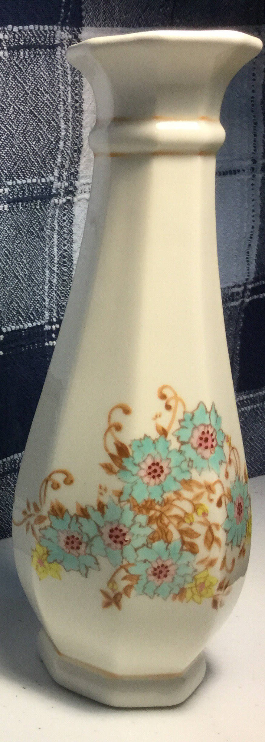 Floral Painted FTD Vase, Vintage Collectible 1983, Made in Portugal,