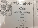 Kimberly Krum Design Floral Block One Two and Three a  cross stitch pattern set of three (3)