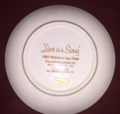 Avon, Love is a song for mother, Mothers Day vintage 1983 plate