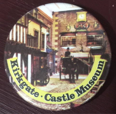 Kirkgate castle museum pinback button, vintage collectible