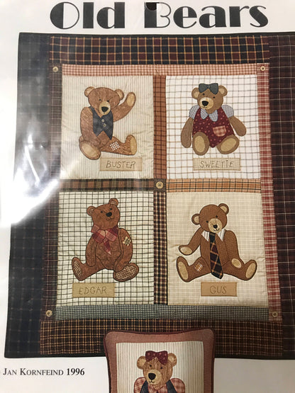 Country Appliques, Old Bears, vintage 1996, quilt patterns, 4 different bears to sew