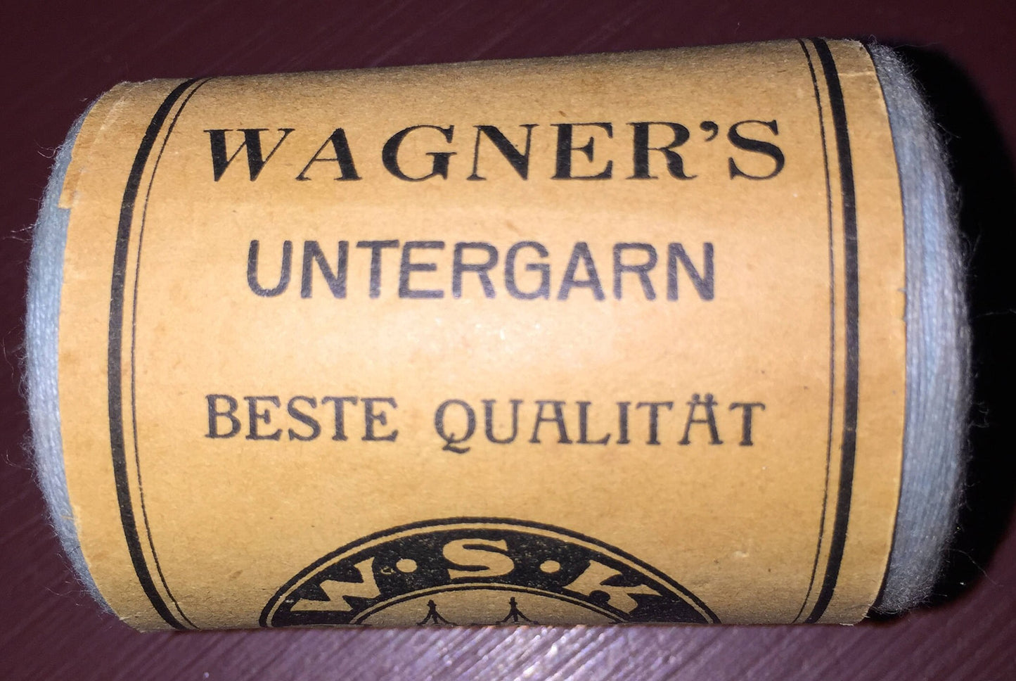 German Spool of Vollmass Thread Wagner's "WSK" Untergarn light blue full spool*