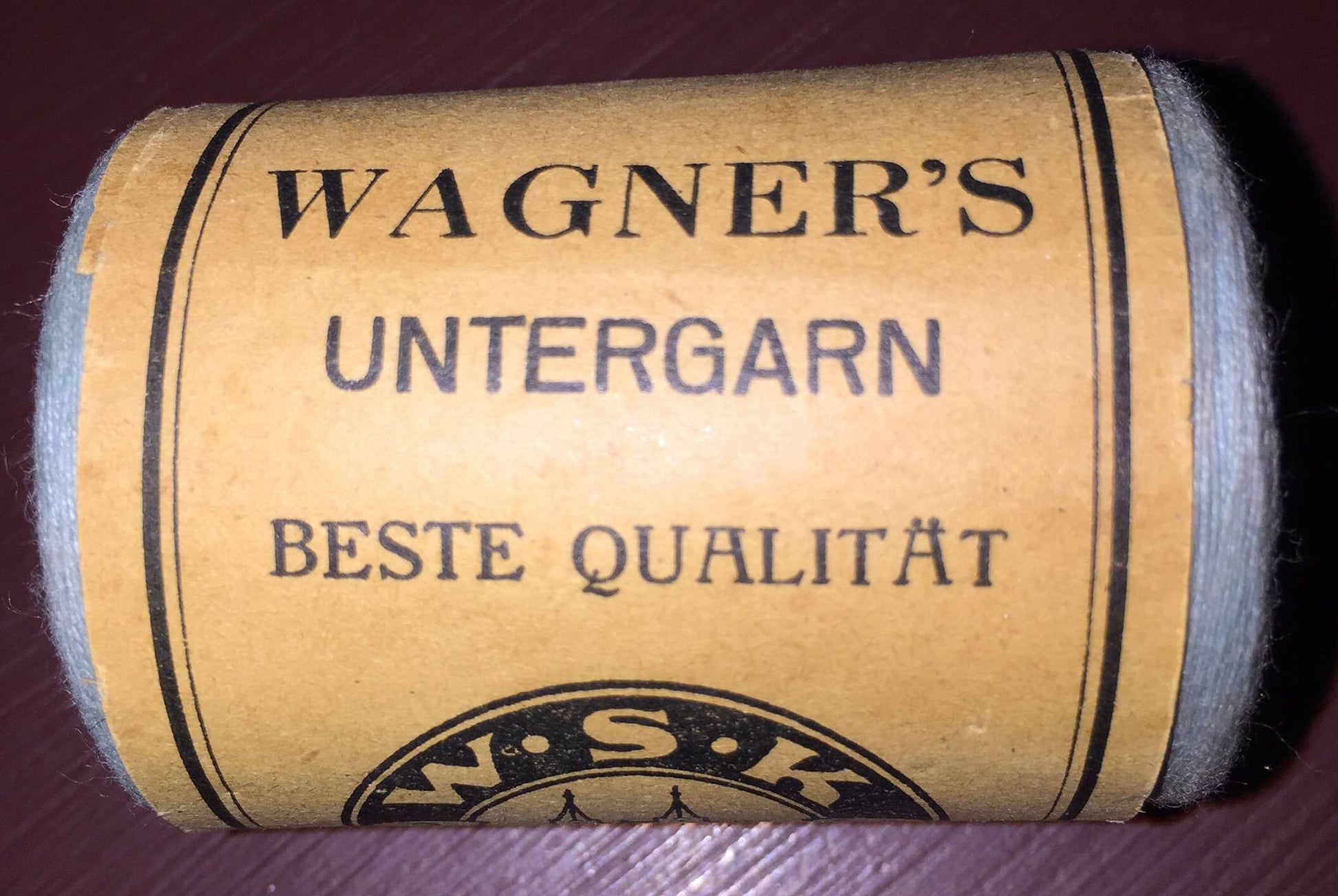 German Spool of Vollmass Thread Wagner's "WSK" Untergarn light blue full spool*