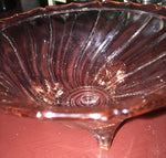 Jeanette Depression Glass Swirl-Pink Pattern 3-Footed Open Candy Dish