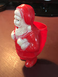 Santa with fillable sack Vintage plastic figurine