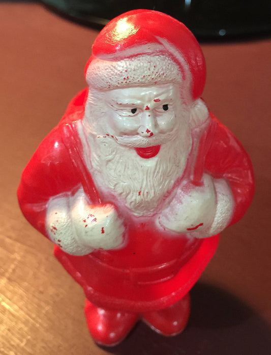 Santa with fillable sack Vintage plastic figurine