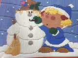The Creative Circle "Snow Friends (the Bumpkins), Vintage 1986, Long Stitch Crewel Kit