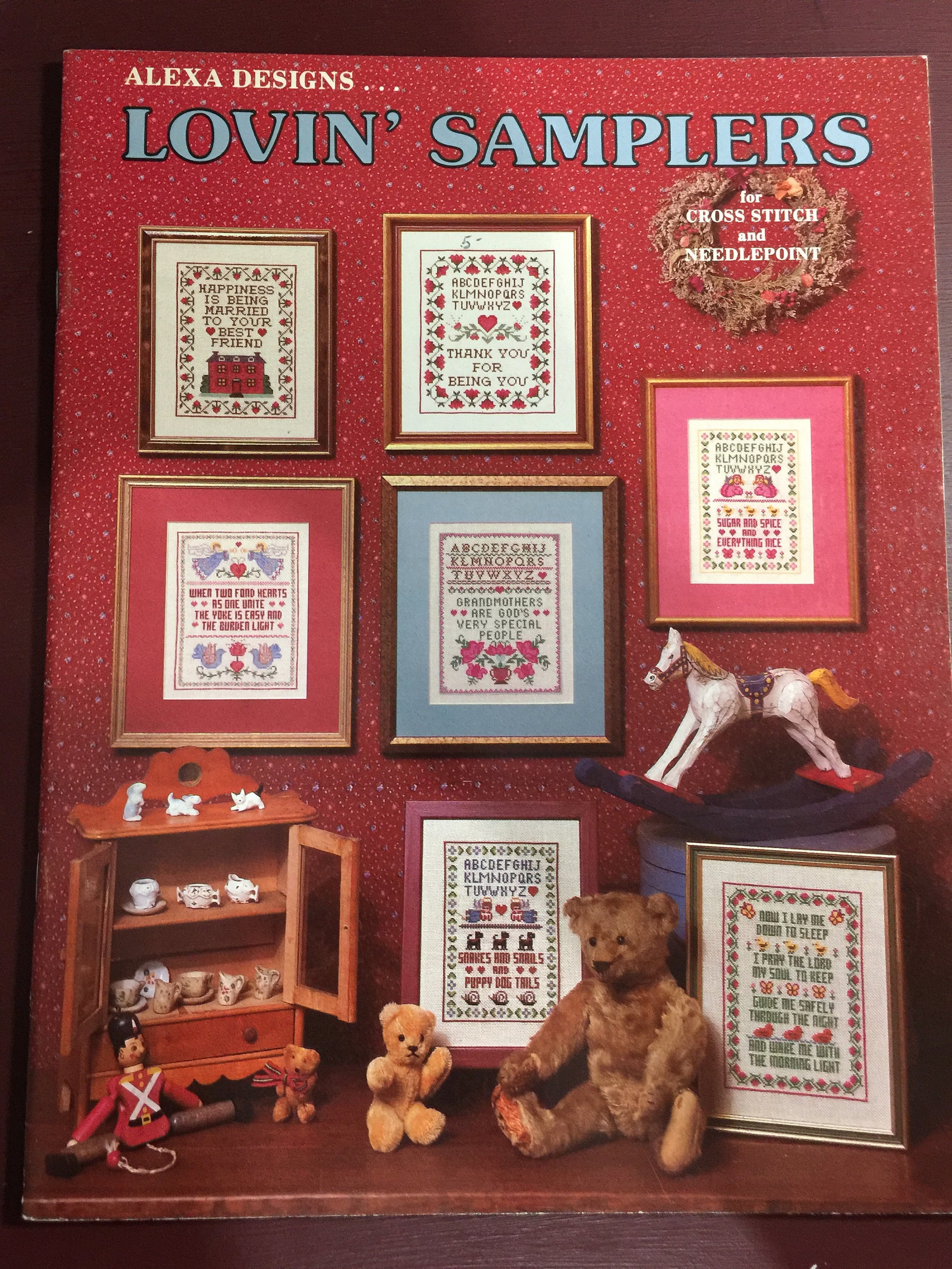 Vintage 1983 Alexa Designs "Lovin' Samplers for Cross Stitch and Needlepoint pattern book