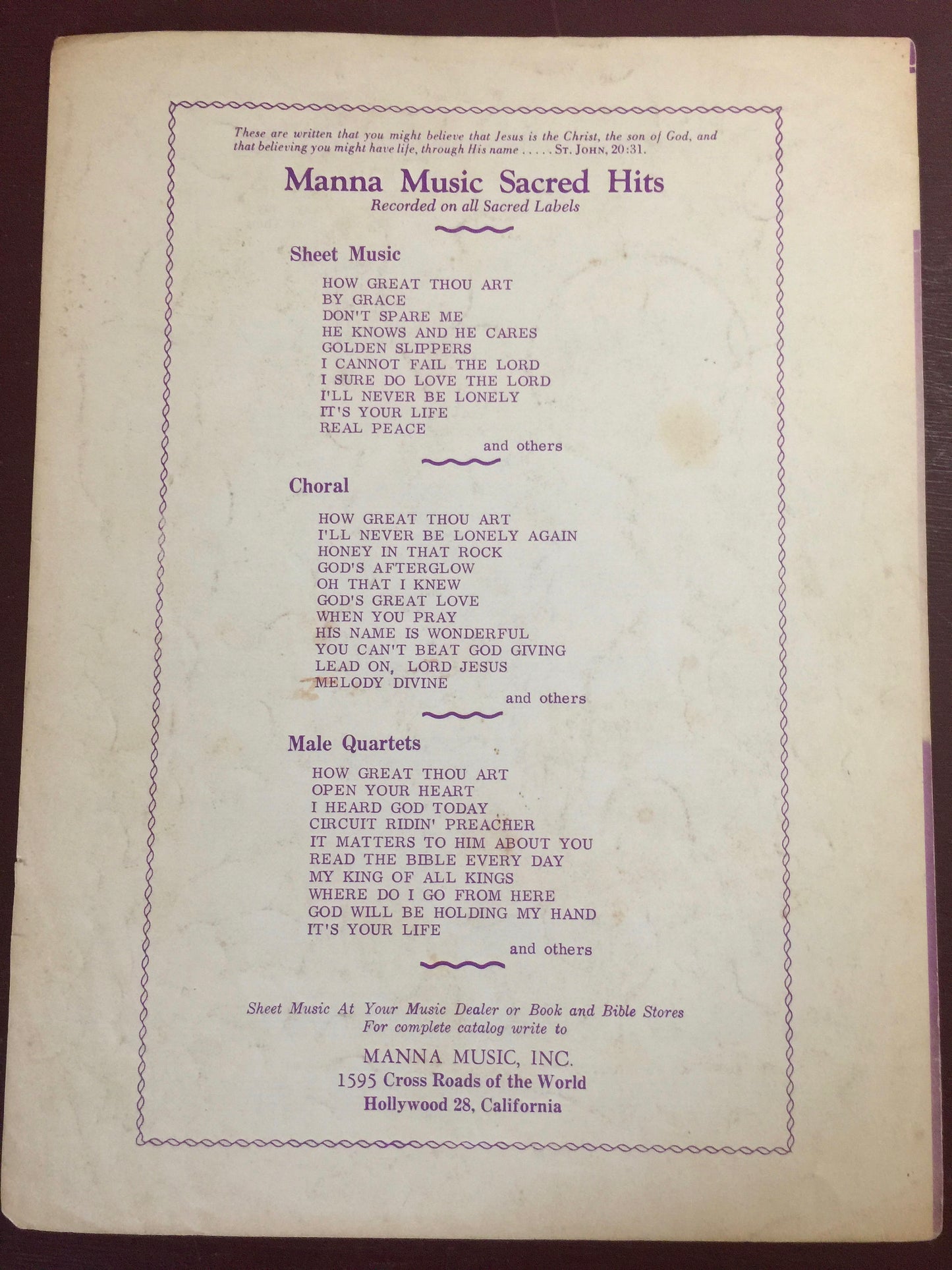 Vintage 1955 "How Great Thou Art" by Stuart K. Kline Sheet Music Manna Music*