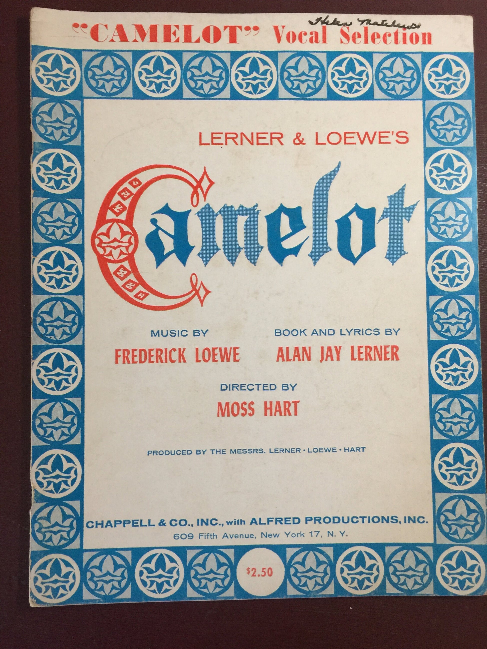 Camelot Title Vocal Selection from Lerner & Lowe's Camelot Vintage 1960 Sheet Music*