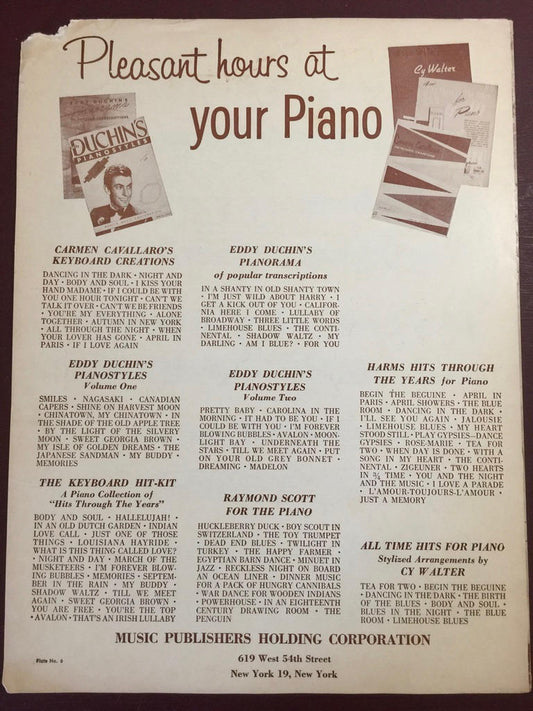 Tara's Theme, From, Gone with the Wind, Vintage 1954, "Music, by Max Steiner, Remick, Sheet Music*