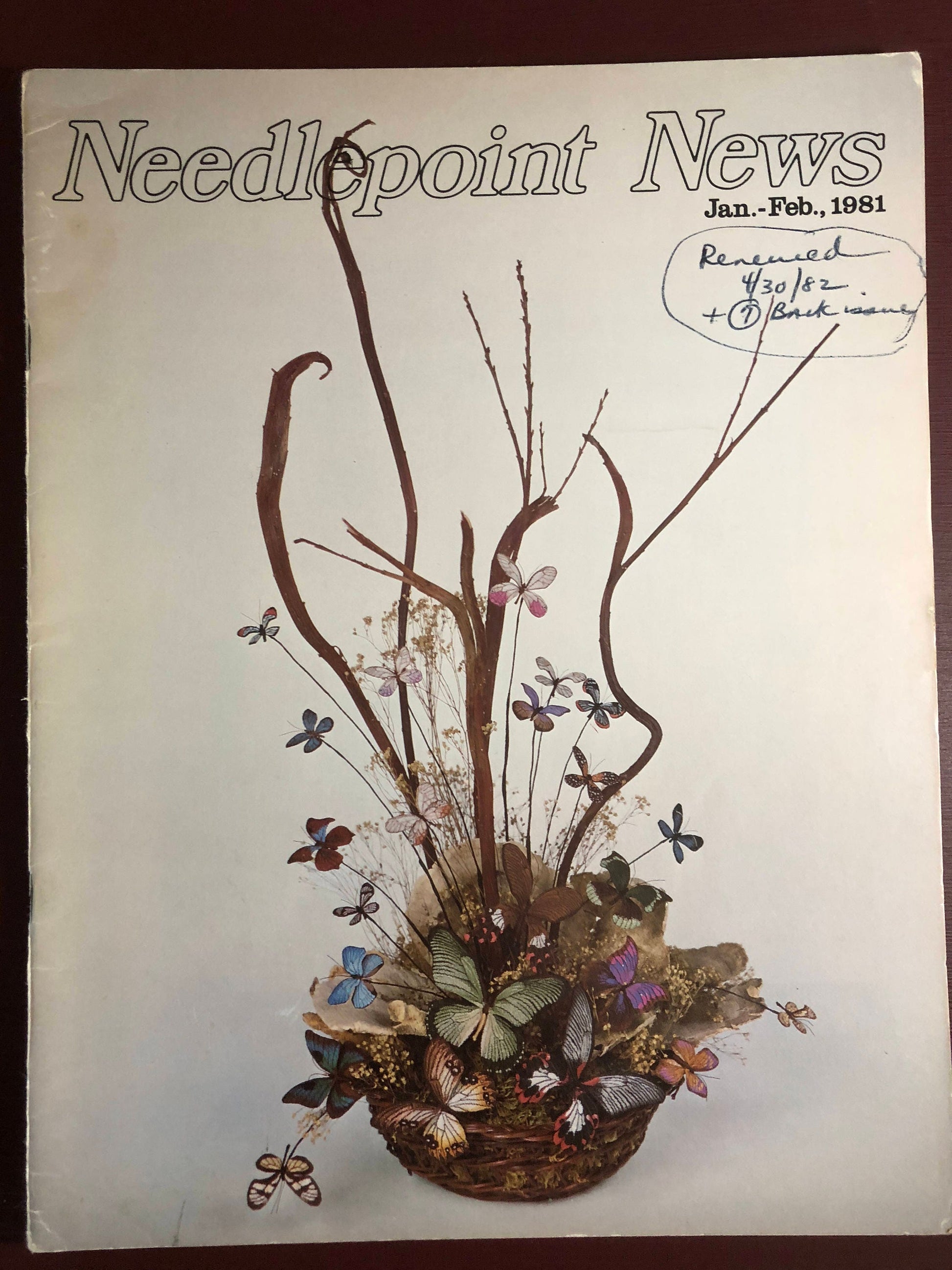 Needlepoint News January-Fabuary Issue Vintage, 1981 Needlepoint Pattern magazine