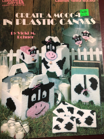 Vintage 1990 Create a Mooo-D in Plastic Canvas Leisure Arts Leaflet 1293