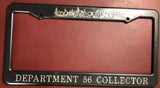 Department 56, Vintage, RARE Car License Plate Frame Holder Black Silver Embossed