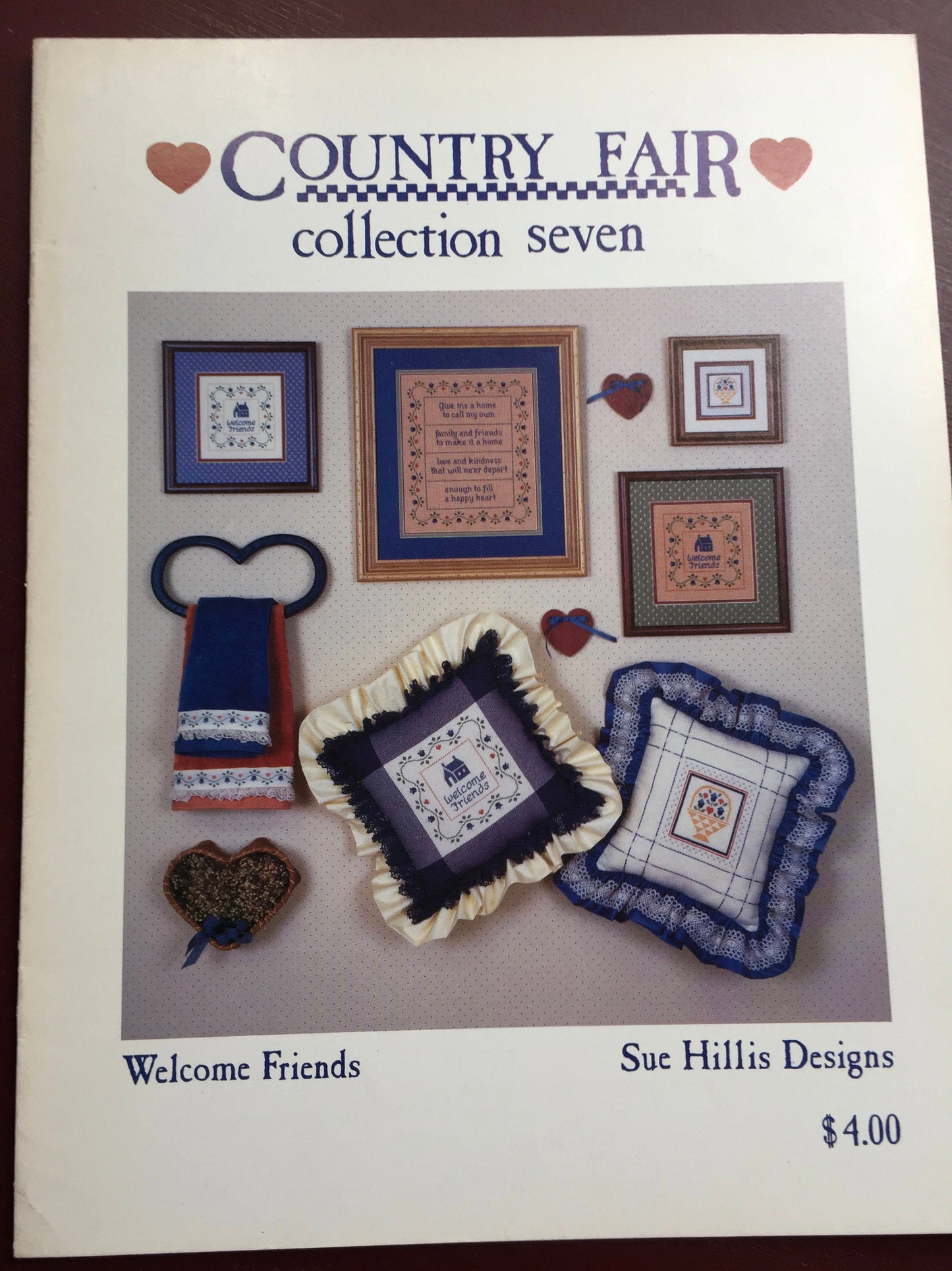 Sue Hillis Designs Country Fair Welcome Friends collection seven Vintage 1984 Cross Stitch Chart